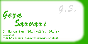 geza sarvari business card